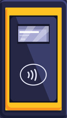 Poster - Parking machine accepting contactless payment with nfc symbol displayed