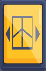 Poster - Yellow sign indicating the elevator is about to close and go up