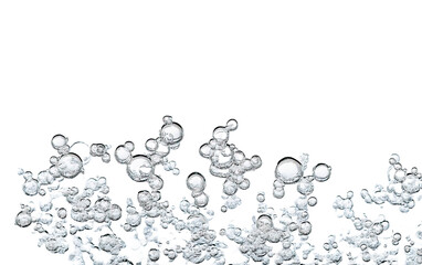 Bubbles in water isolated on white or transparent background