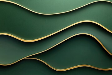 Wall Mural - Abstract green background with gold. Perfect for luxury, minimalist, or modern designs.