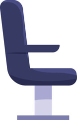 Poster - Comfortable waiting room chair standing sideways with armrest, isolated on white background