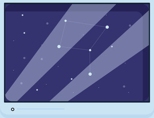 Poster - Computer monitor displaying a constellation of stars in the night sky, perfect for astronomy and space exploration themes