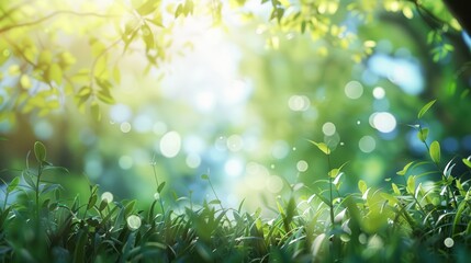 Canvas Print - Sunlight Through Green Foliage