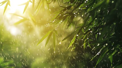 Canvas Print - Raining in the Bamboo Forest