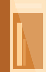 Poster - Illustration of a modern elevator with open doors showing an empty cabin