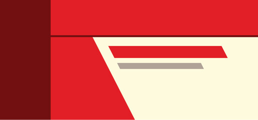 Poster - Illustration of a business card design with a red and cream color scheme
