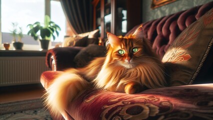 Poster - A Ginger Cat on the sofa