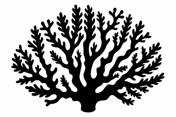 
Coral silhouette, underwater plant, cute sea doodle vector
