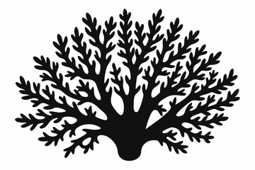 
Coral silhouette, underwater plant, cute sea doodle vector
