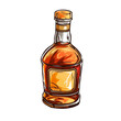 © Num - Hand-drawn illustration of a whiskey bottle with a blank label.