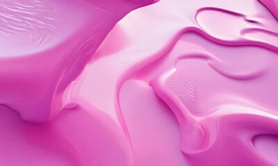 Poster - Exploring the silky texture of vibrant pink liquid art inspired by playful designs and creativity in a serene studio environment. Generative AI