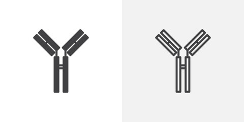 Antibody icon in solid and outlined style