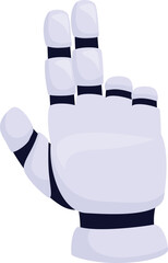 Poster - Cartoon robot hand showing number three gesture isolated on white background
