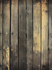 Sticker - old wooden wall with several vertical planks, showcasing the texture and age marks on each one