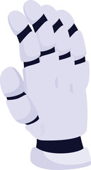 Poster - Cartoon robotic arm showing stop sign with its fingers, artificial intelligence