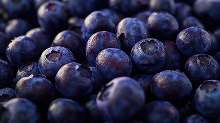 Poster -   A group of blueberries on a table