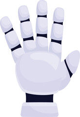 Poster - Robotic hand is showing five fingers, illustrating the concept of artificial intelligence and robotics