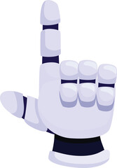 Poster - Cartoon robot hand pointing up with its index finger
