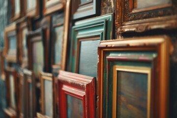 Poster - A collection of decorative picture frames hanging on a wall, ready for display