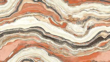 Poster -   A close-up of a marbled surface with a brown and white pattern at the top and bottom of the photo