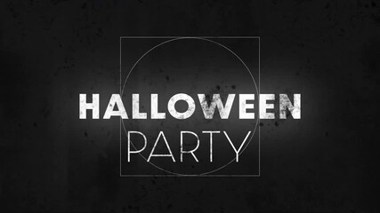 Canvas Print - Halloween Party text animation over dark background with geometric shapes