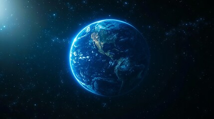 Canvas Print - A view of the earth from space with stars in the background
