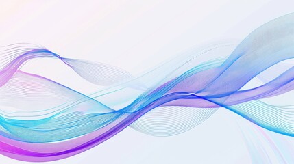 Poster - Abstract Waves of Blue and Purple