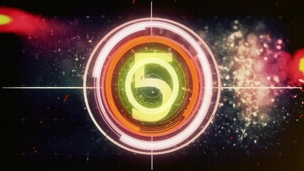 Poster - Futuristic target animation over outer space background with colorful nebula