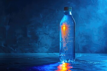 Canvas Print - A bottled water sitting on a table surface