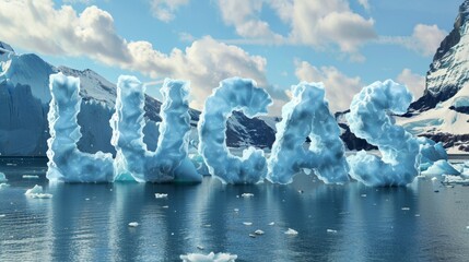 Wall Mural - Iceberg personalized name postcard perfect for decor.