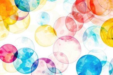 Poster - A bunch of colorful bubbles floating in the air
