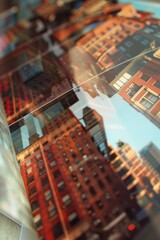 Poster - A close-up view of city buildings and streets