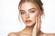 © Cetin - young, beautiful woman with clean, fresh skin on a white background