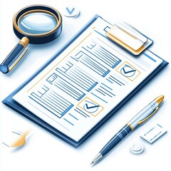 Wall Mural - checklist document, quality control process.