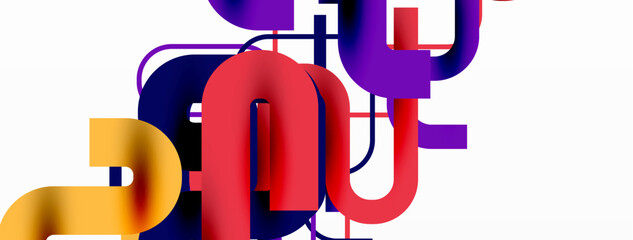 Poster - Wave lines minimal abstract background