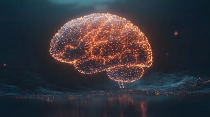 Wall Mural - Futuristic Glowing Brain Representation