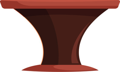 Poster - simple modern round table with thin stem standing on white background
