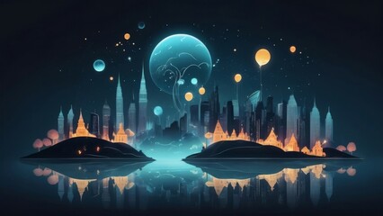 Wall Mural - moon and stars