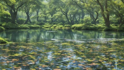 Canvas Print - lake in the forest