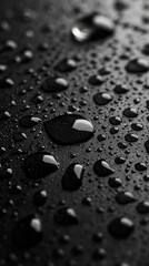 Sticker - water droplets on black surface