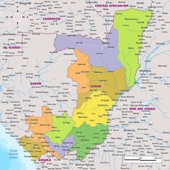  Political map of Republic of the Congo