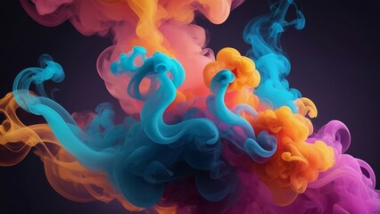 Wall Mural - abstract  smoke colorful background