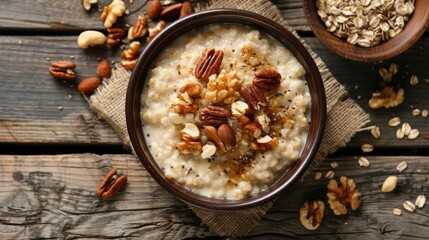 Wall Mural - oatmeal with nuts