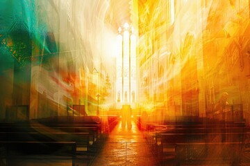 Aufkleber - Person walking down a church aisle