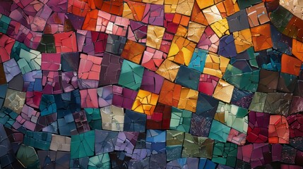 Wall Mural - multicolored mosaic themed textile