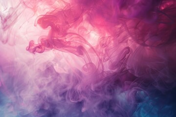 Aufkleber - A close-up shot of swirling pink and blue smoke, perfect for use in science experiments, magic tricks or atmospheric backgrounds
