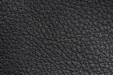 Black leather material texture for use as background.