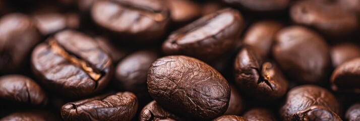 Sticker - Close-up view of coffee beans in a studio setting