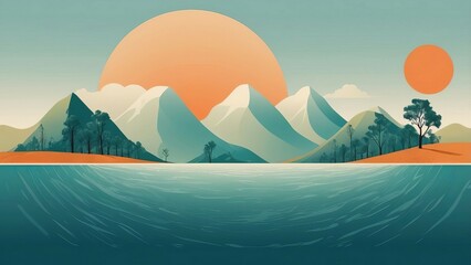 Wall Mural - sunrise in mountains