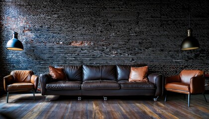 Wall Mural - modern living room with sofa